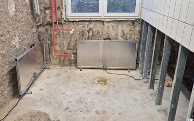 Plate Bauunternehmen Dresden Wandstrocknung mittels Infrarottrockner